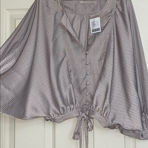 URBAN Outfitters -Lt Pink satin button up top NWT